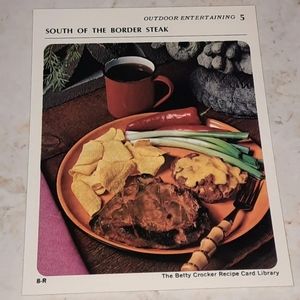 The Betty Crocker Recipe Card Library REPLACEMENT CARD OUTDOOR ENTERTAINING 1971